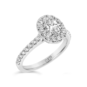 Oval Cut Halo with Diamonds on Sides