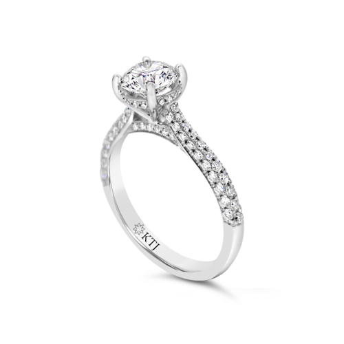 Hidden Halo Pave Solitaire