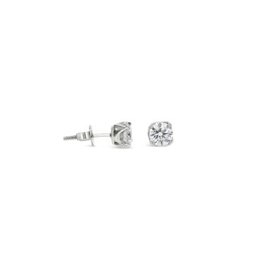 KTJ Signature Solitaire Diamond Stud Earrings
