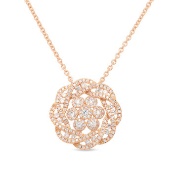 Rose Gold Floral Diamond Necklace