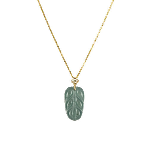 Petite Leaf Jade Pendant 