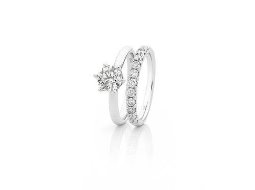 KTJ Signature Diamond Engagement and Wedding Ring Set. - KT Jewellery