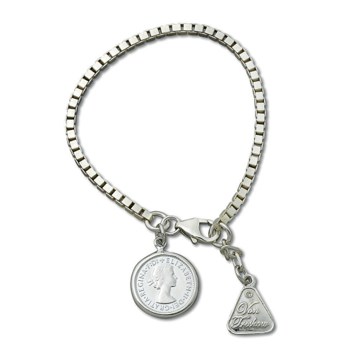 BOX CHAIN BRACELET WITH THREEPENCE
