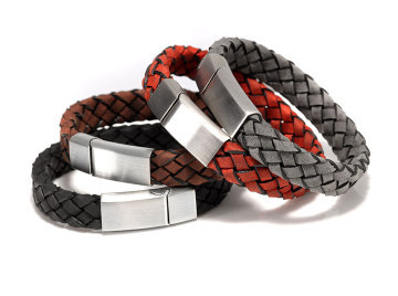 BraidedItalian Leather Bracelet