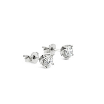 KTJ Signature Solitaire Diamond Stud Earrings