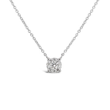 Mini Diamond Halo Necklace