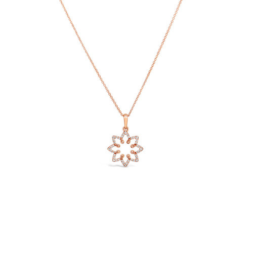 KTJ Signature Flower Full Diamond Pendant