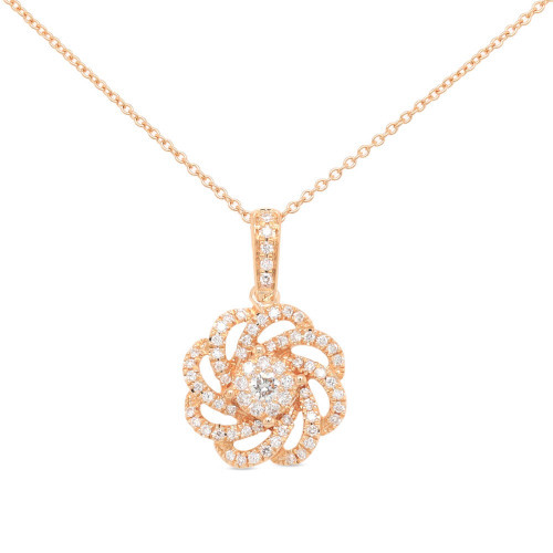 Yellow Gold Floral Diamond Pendant