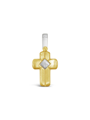 Cross pendant -18ct Two Tone 