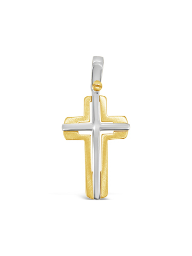 Cross pendant -18ct Yellow and White gold 