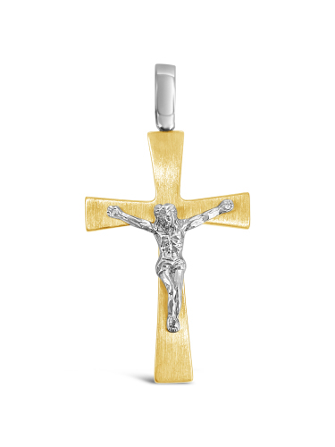 Cross pendant - 14K Two Tone 