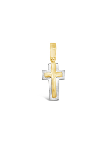 Cross pendant - 14k Two tone 
