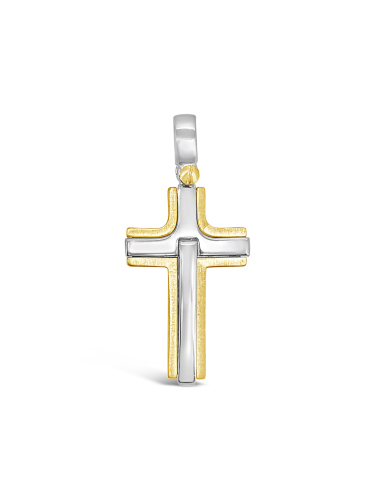 Cross pendant - 14k Two Tone 